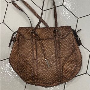 Brown Textured Women's Bag
